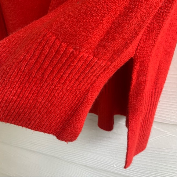 Moth red orange mock neck pullover sweater size XS long sleeve stretch Fall - Picture 4 of 12